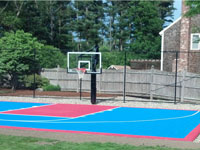 Backyard basketball court from scratch in Halifax, MA