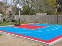 Backyard basketball court in Beverly, MA. You could have your own backyard basketball by Naturescape in Wenham, Salem, Lynnfield, Reading or Stoneham.