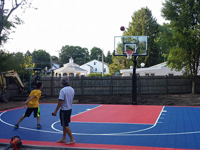 Backyard basketball court in Canton, MA. Whether you are on Cape Cod or in nearby Rhode Island, you could sport a great backyard court, from Province