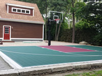 Patio-based basketball court in Dartmouth, MA