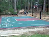 Basketball court completed except landscaping in Duxbury, MA