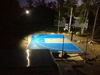 Basketball and shuffleboard multi-game court with pool deck in Wareham, MA