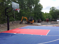 Basketball court installation in North Attleboro, MA, but you could have it in Rehoboth, Dighton, Somerset, Westport or Swansea too.