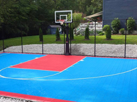Backyard basketball court construction in Hopedale, MA