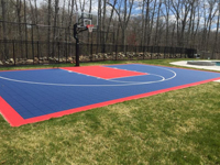 Backyard basketball court in North Attleboro, MA