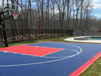 Backyard basketball court in North Attleboro, MA