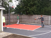Backyard basketball in Reading, MA.
