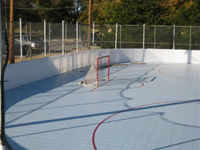 Example of backyard roller hockey court Naturescape could install in eastern Massachusetts