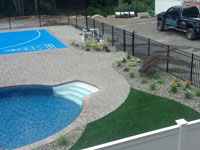 Basketball court with pool deck in Wareham, MA