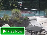Basketball court and landscape in Kingston, MA